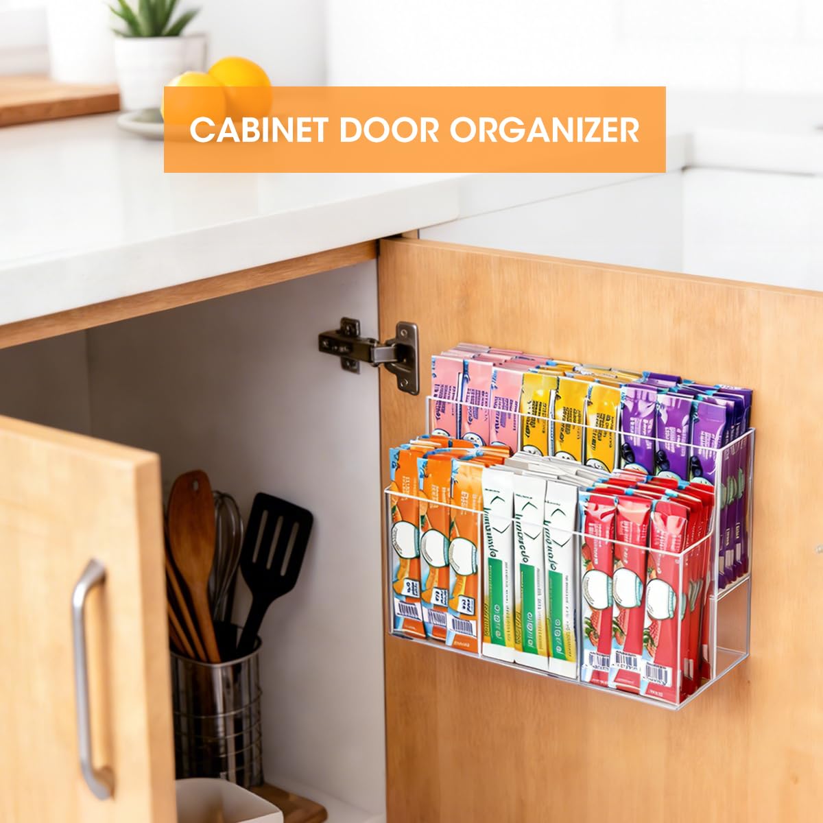 AIEVE fridge organizer compartments offer clear visibility to select flavors.