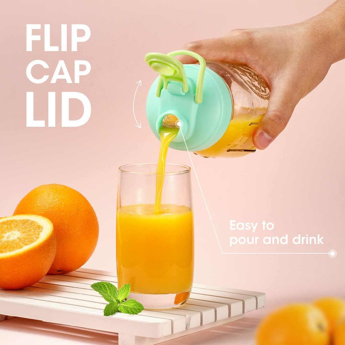 Close-up of AIEVE flip-top pour lid on a jar