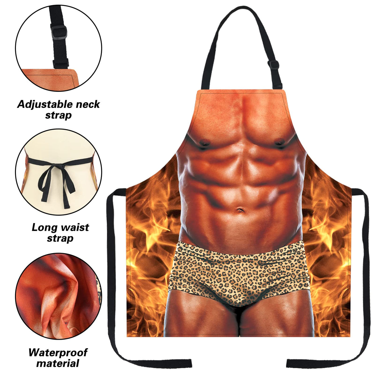 A AIFAMY muscleman apron back view provides full coverage during outdoor cooking