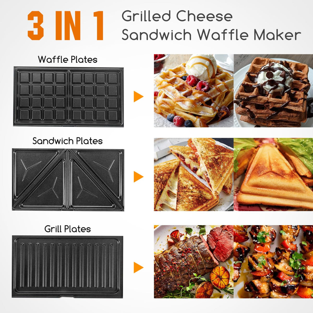 Aigostar 3-in-1 waffle maker ready for fluffy waffles at home.