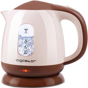 Aigostar 1L kettle compact design on the counter for quick tea prep