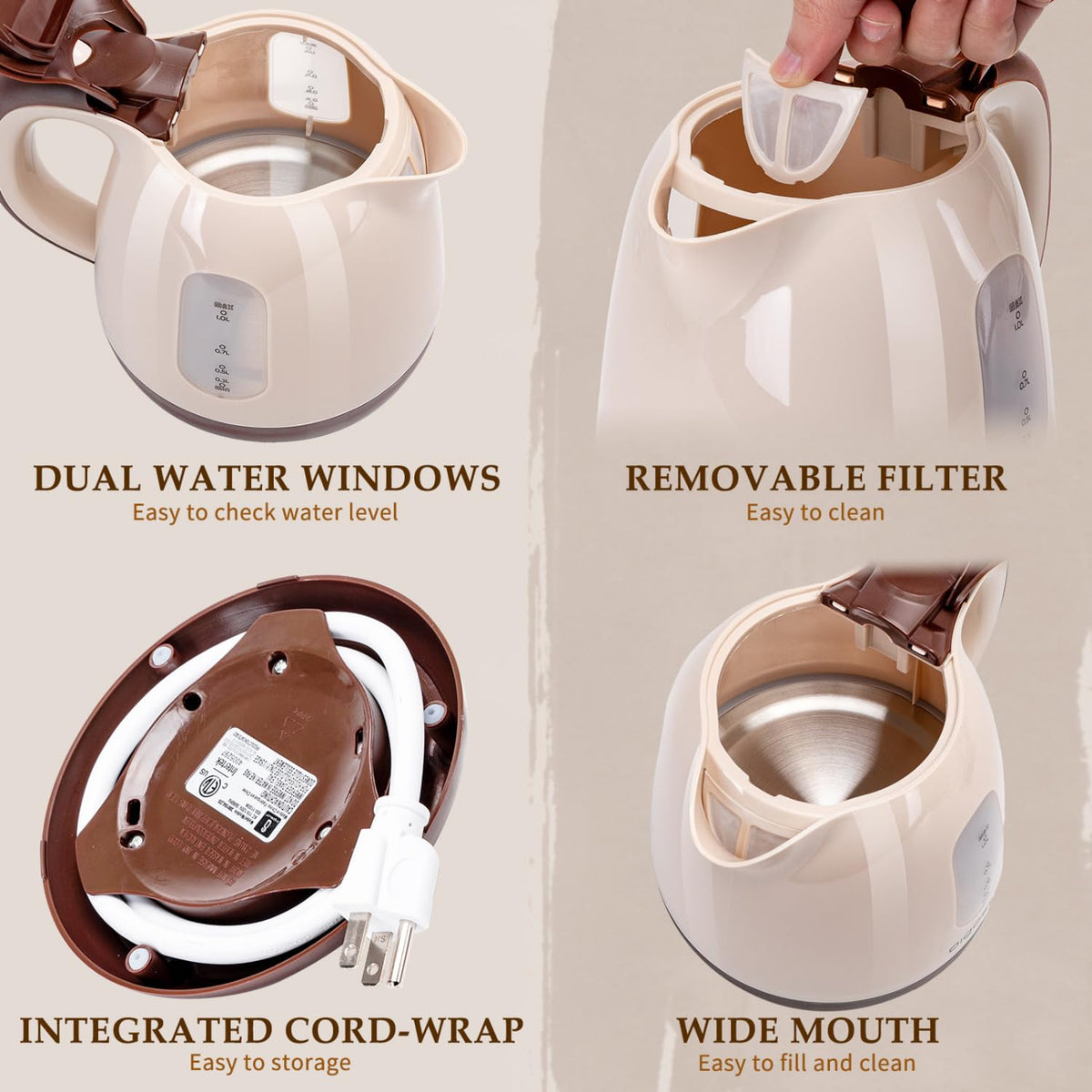 Aigostar kettle in use with automatic shut-off safety
