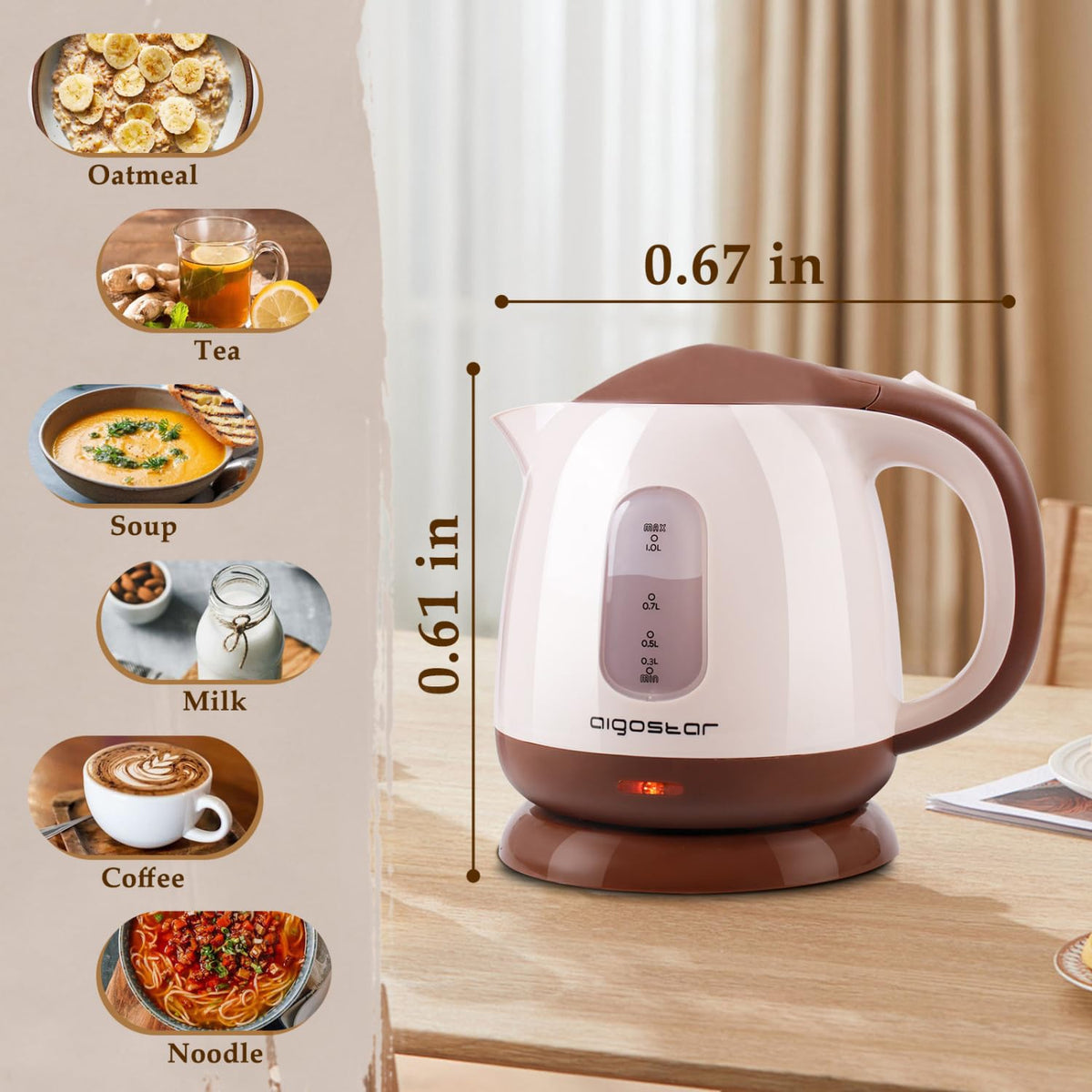 Aigostar kettle demonstrating boil-dry protection when empty