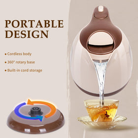 Aigostar kettle lid-open 1L showing wide mouth for easy filling