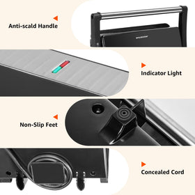 Aigostar Panini Press 1000W power enables fast preheating.