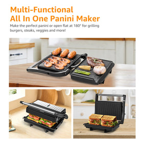 Aigostar Panini Press ceramic non-stick plates make cleanup quick.