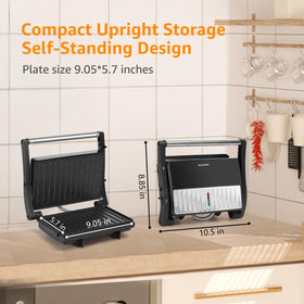 Aigostar Panini Press compact size fits small kitchens.