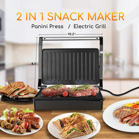 Indicator light on the Aigostar panini press signals readiness.