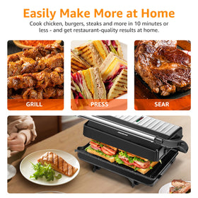 Aigostar Panini Press locking lid for secure storage.