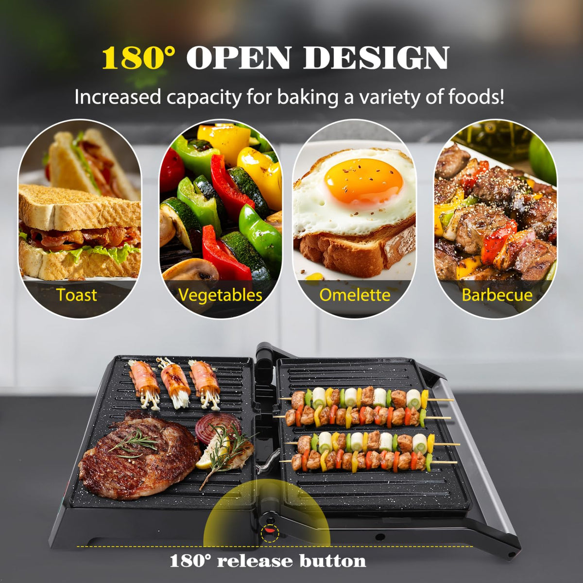 Aigostar Panini Press sandwich maker for quick, grilled sandwiches.