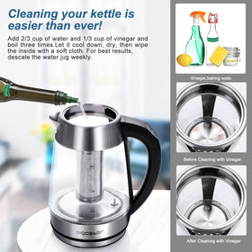 Aigostar removable tea infuser fits tea bags or leaves.