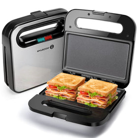 Aigostar sandwich maker front view highlighting compact design for small spaces.