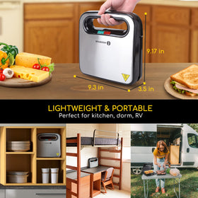 Aigostar sandwich maker locking handle ensures safe, cool-touch operation.