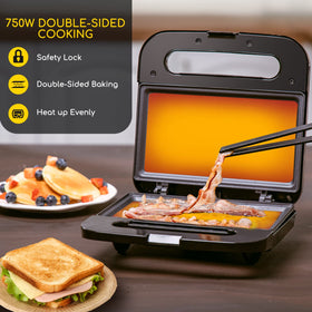 Aigostar sandwich maker nonstick coating enables easy release and cleanup.