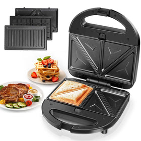 Aigostar sandwich maker with removable plates for easy cleaning and versatility.