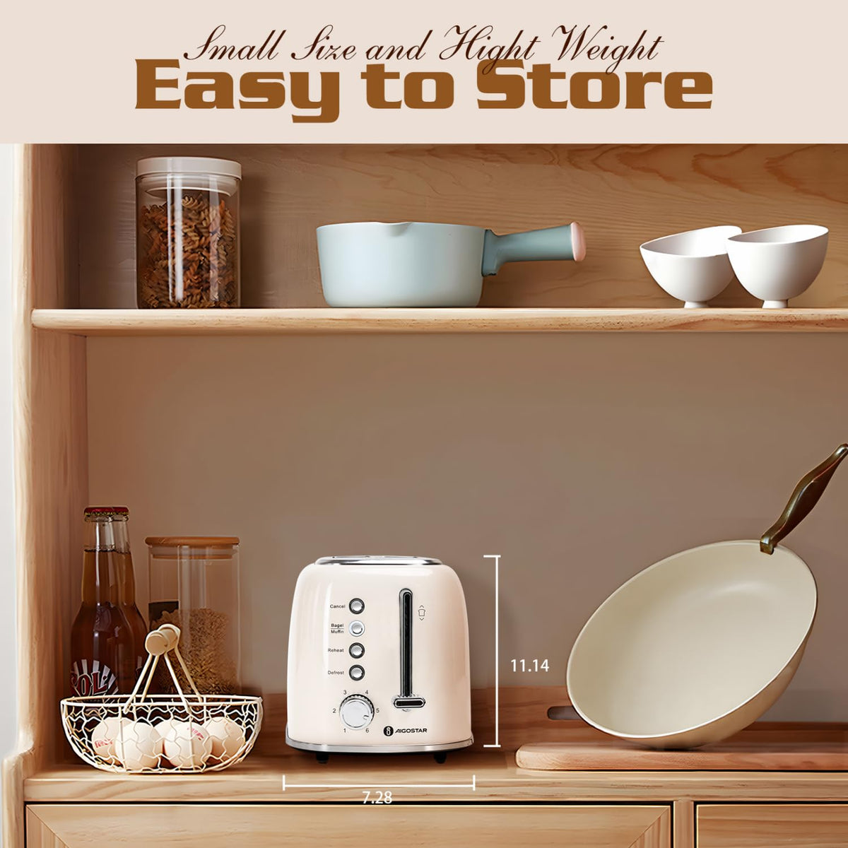 Aigostar Toaster bagel-toasting feature creates a distinct, one-side crisp.