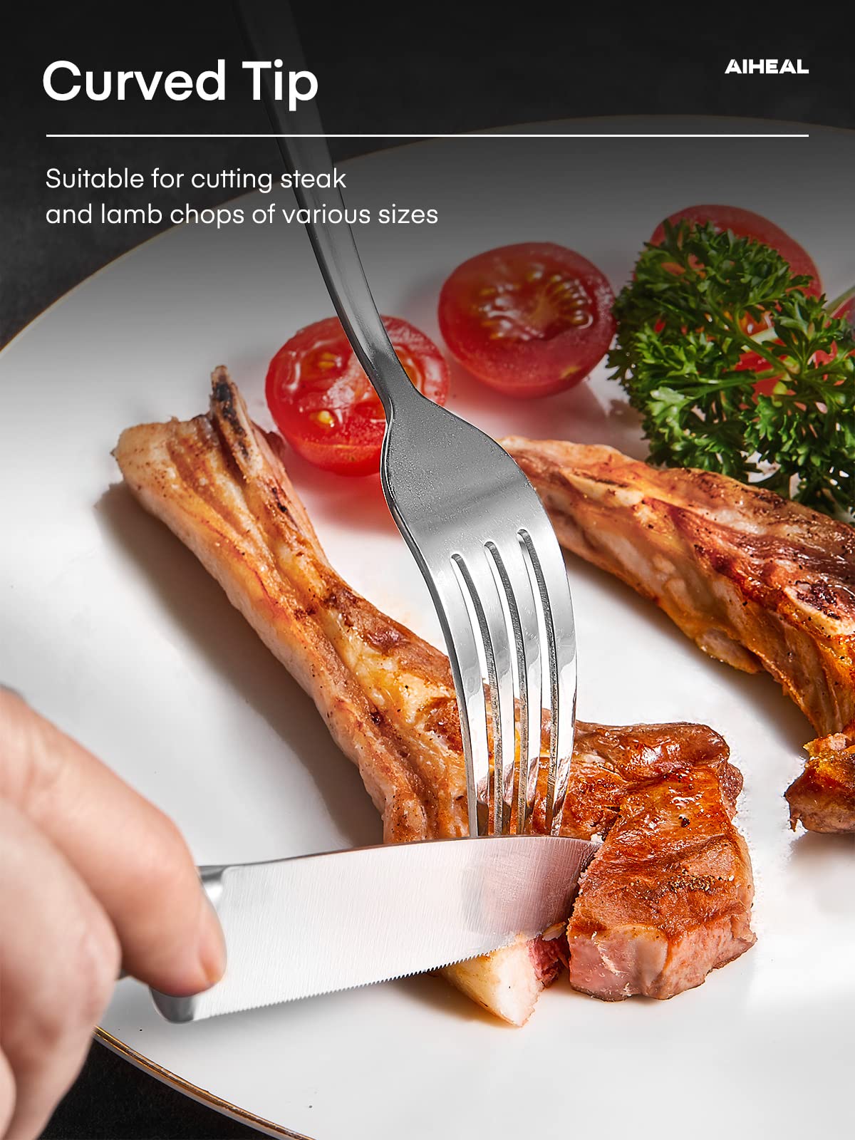 Aiheal knives in stainless steel construction demonstrate durability and corrosion resistance.