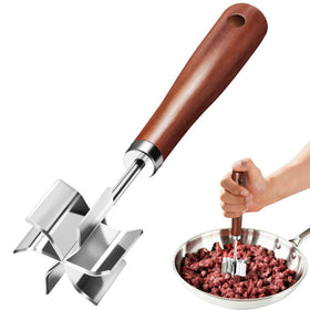 AIIHAC stainless steel meat chopper head with six blades for fast crumbling.