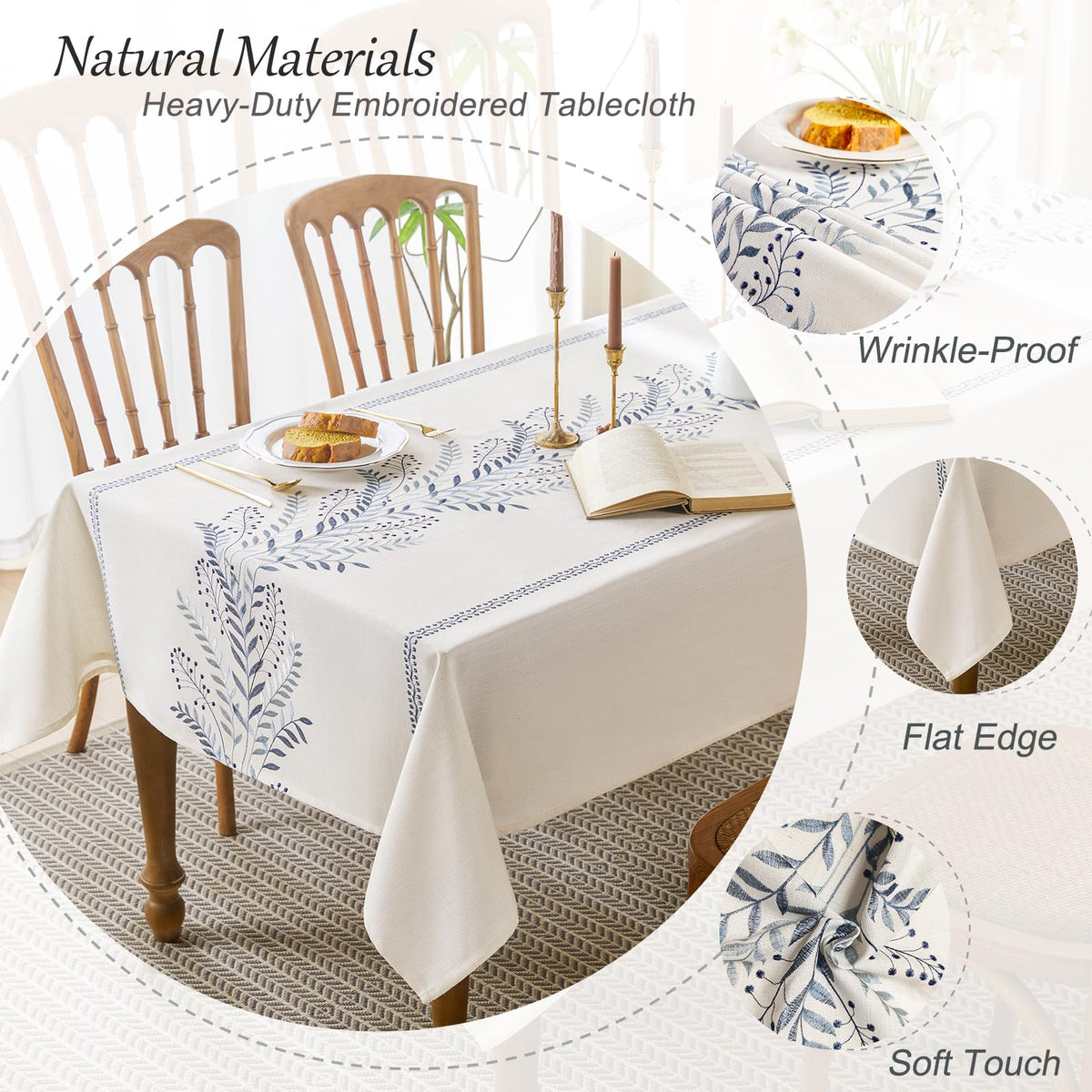 Aiimart dining table protection blue rectangular table setting.