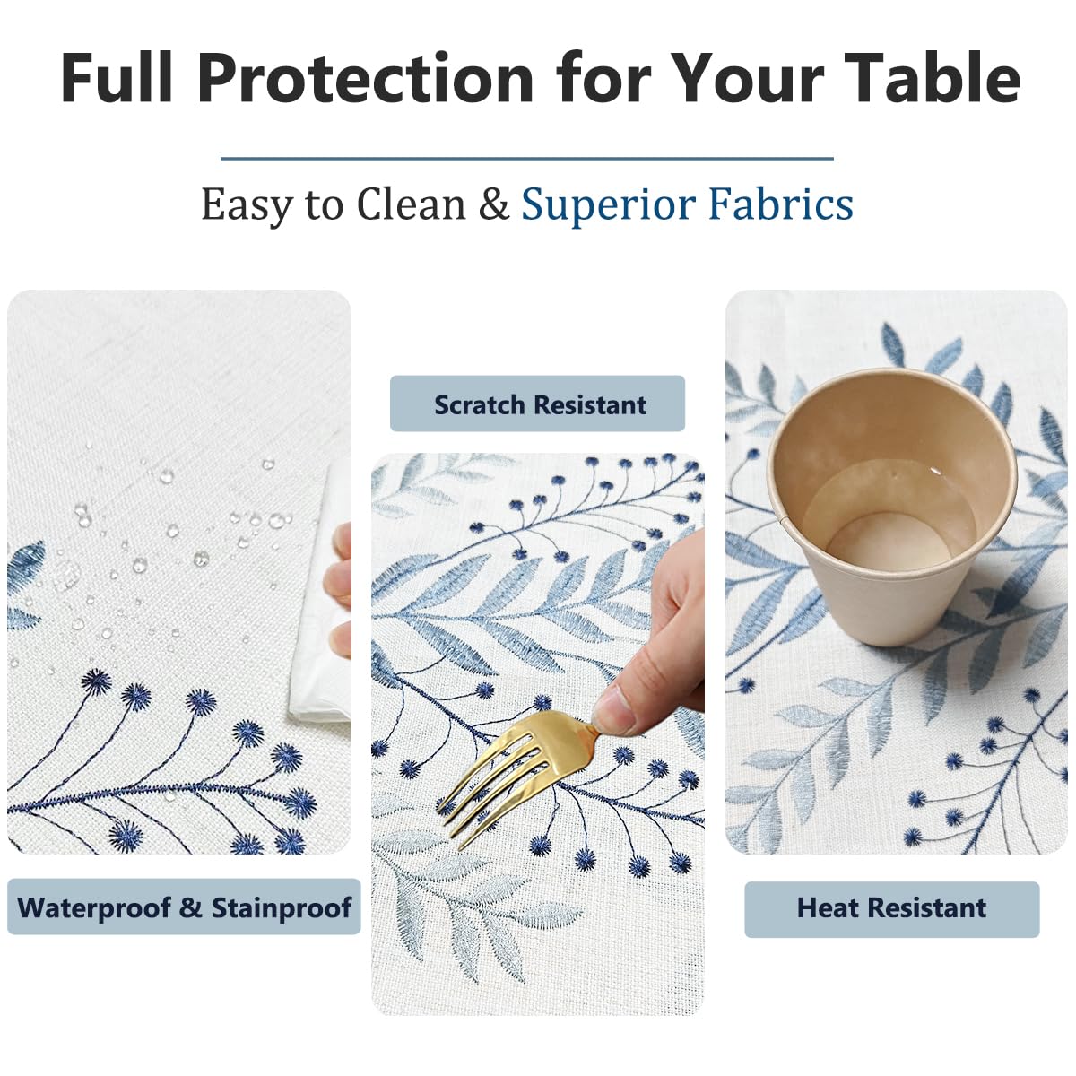 Aiimart easy-care tablecloth dries quickly after washing.