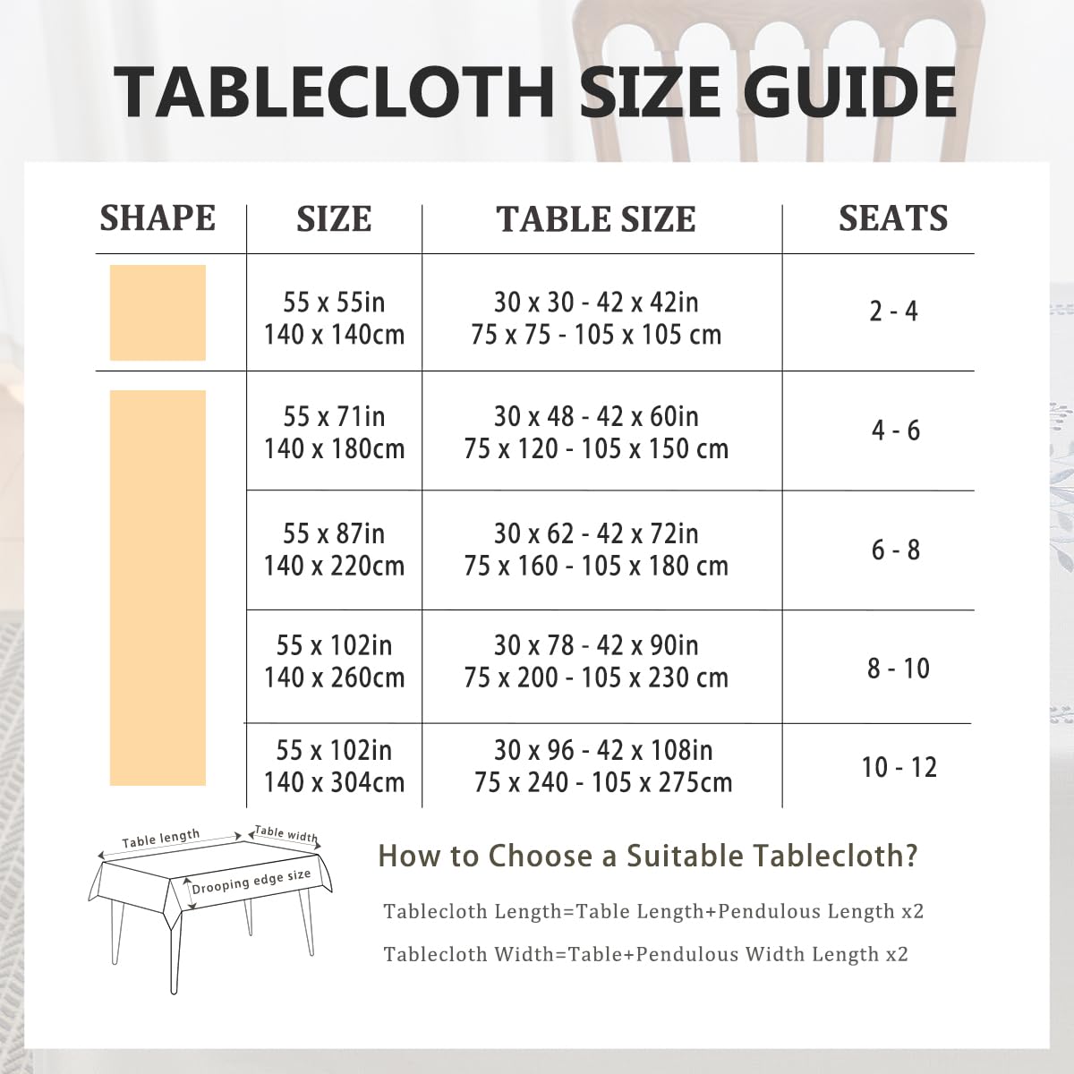 Aiimart blue outdoor patio tablecloth complements outdoor decor.