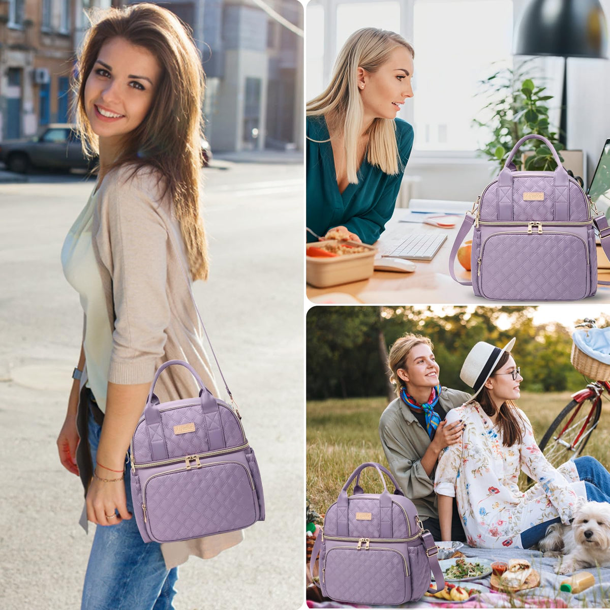 AIJIEKE lunch bag water-resistant nylon withstands light rain and spills.