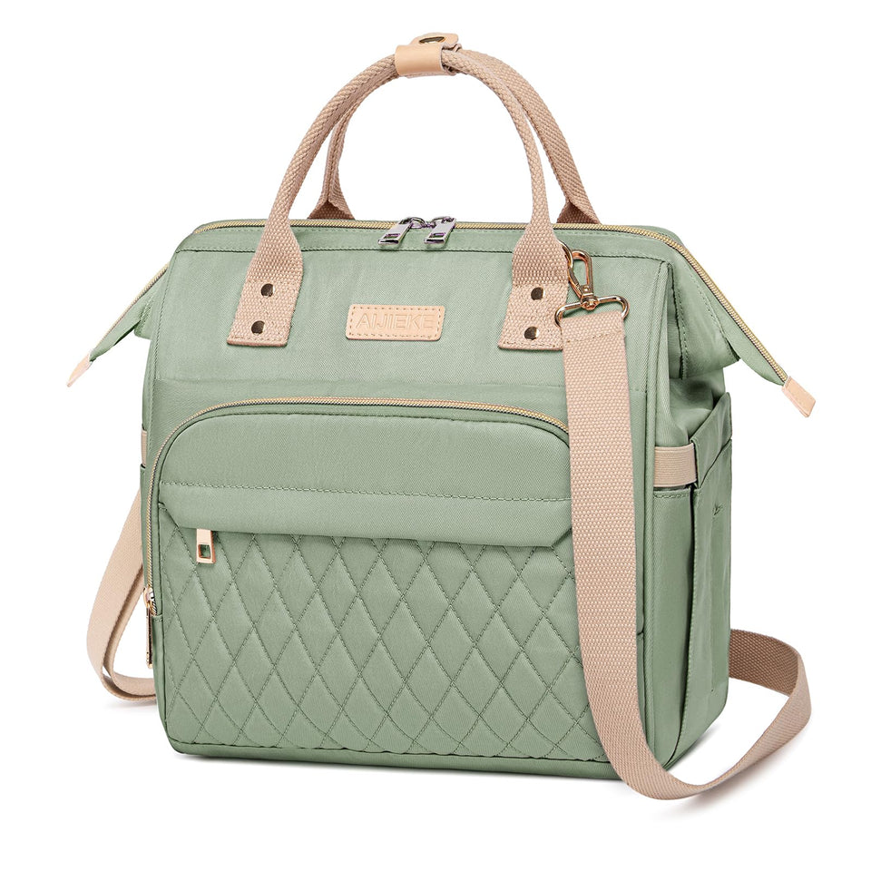 AIJIEKE lunch bag top view in green, roomy main pocket for meals
