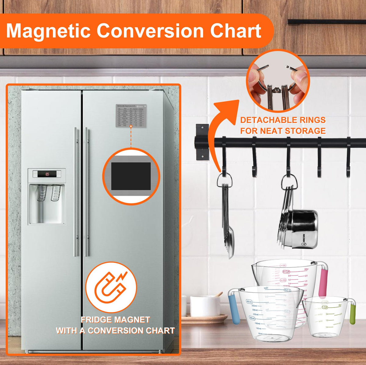 AIKEXIN stackable design stores neatly in drawers or on hooks.