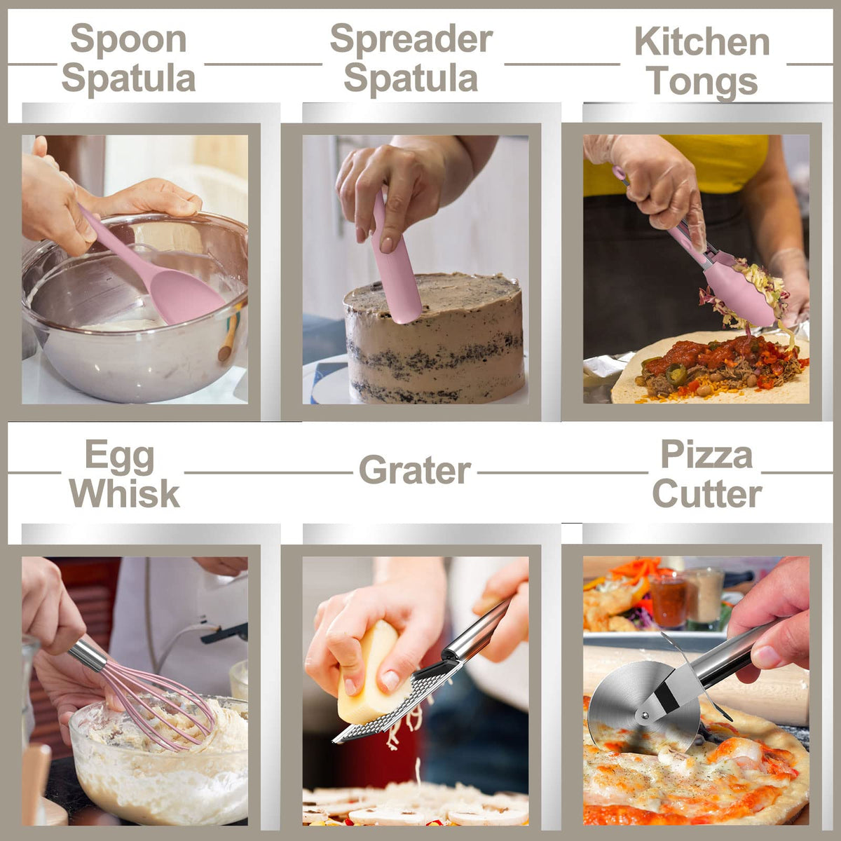 AIKKIL silicone spatula pink safe for high-heat cooking