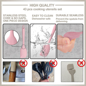AIKKIL silicone whisk pink smooth mixing without damage