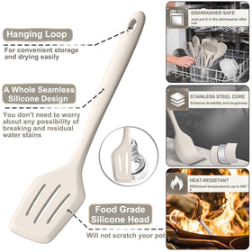 AIKKIL solid-spoon for stirring soups and sautéing with comfort