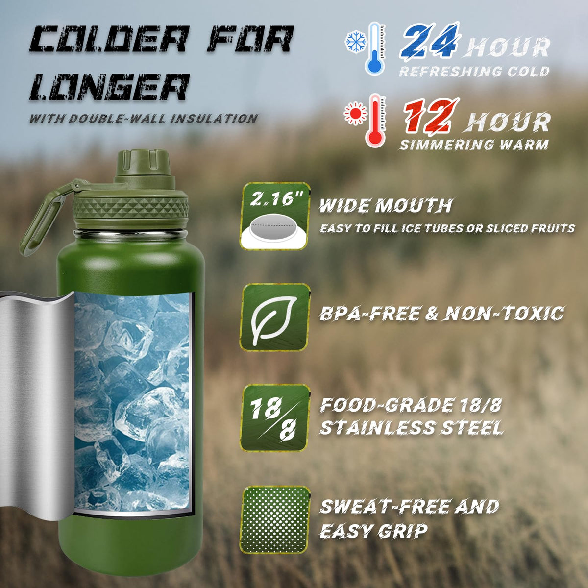 AIKOTOO bottle with MOLLE pouch keeps essentials organized during hikes