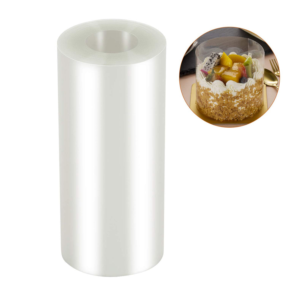 Ailaxq cake collars, 6.3inch width, clear roll, for smooth mousse cake edges and decoration.