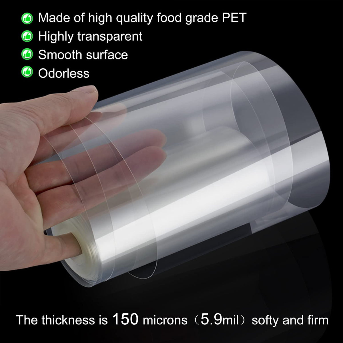 Ailaxq cake collars, 8inch width, clear roll, tall edge decoration for large cakes.
