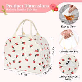 Aileam lunch box front-pocket-detail for quick access to essentials.