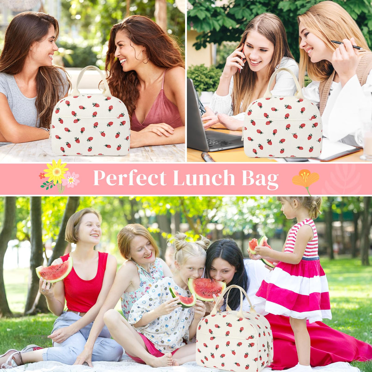 Aileam lunch box multiuse-tote suitable for work, school, or travel.