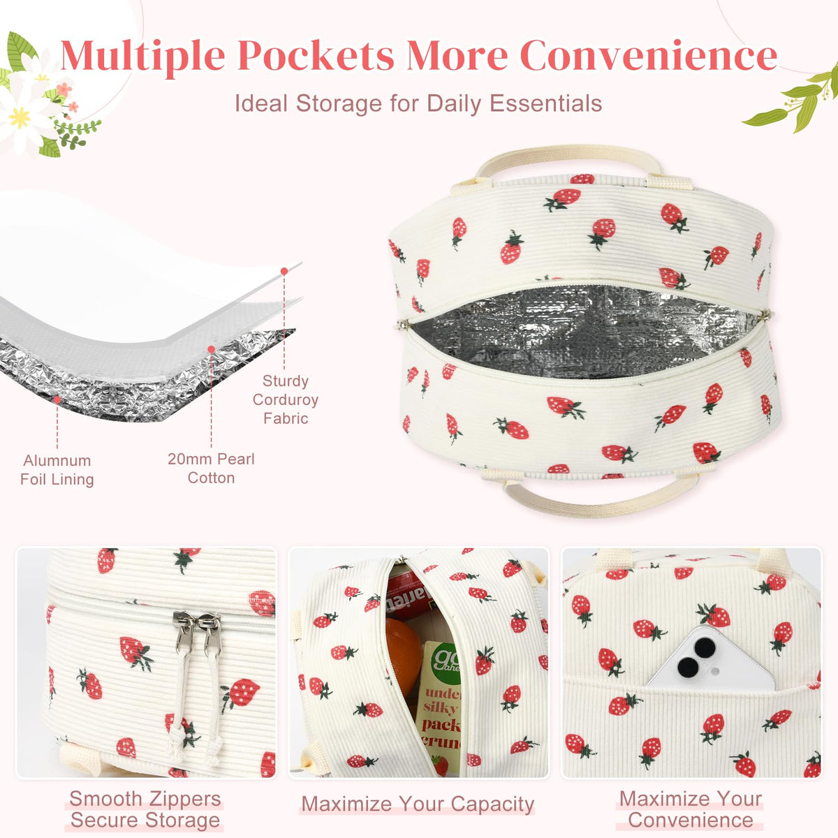 Aileam lunch box padded-handle for comfortable daily carry.
