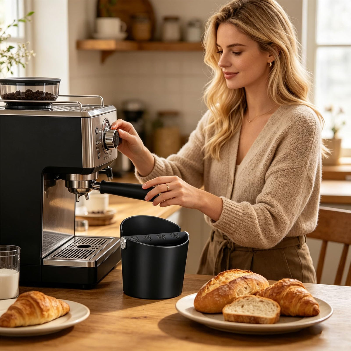 Durable ABS material of Ailelan coffee knock box