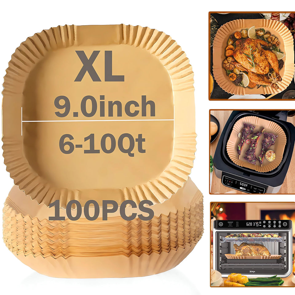 Ailifeer air fryer liner 9x9 inch square keeps fryer bottoms clean.