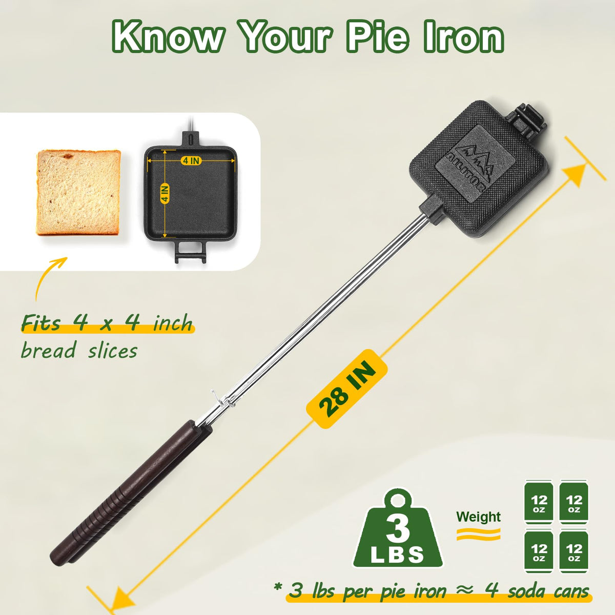 AILITOR Cast-iron pie makers deliver durable heat for crispy campfire pies