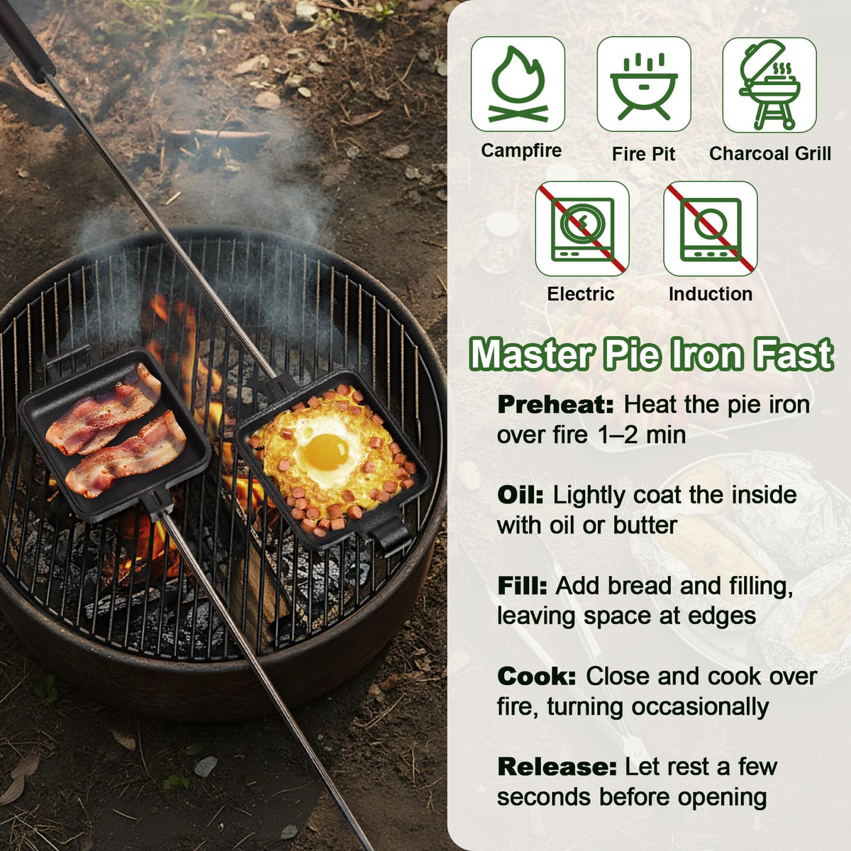 AILITOR Easy-care surface allows quick cleanup after outdoor cooking