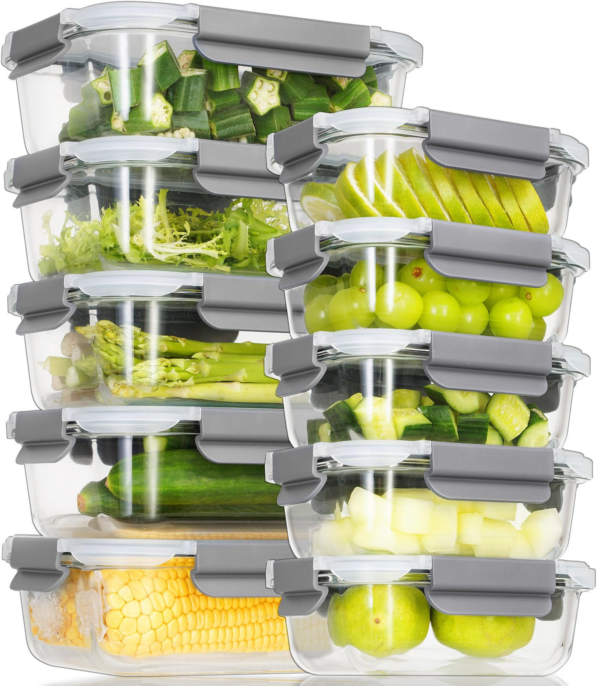 AILTEC 35-ounce glass meal prep container with airtight lid for freshness