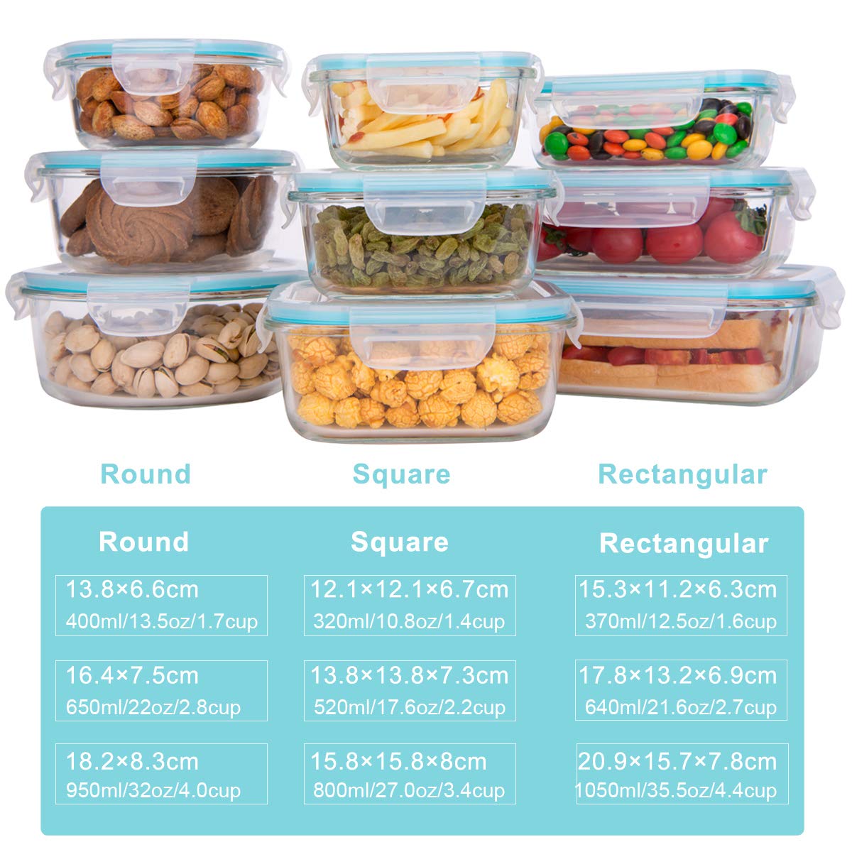 AILTEC nesting design saving space with stackable glass containers.