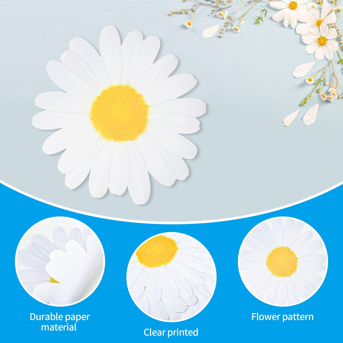 AimFun white and yellow daisy placemats protect tables during celebrations