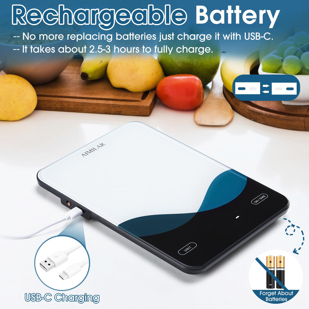 AIMILAR app-sync setup demonstrates Bluetooth pairing for nutrition tracking