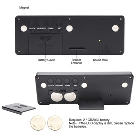 AIMILAR compact countdown timer powered by batteries for travel.