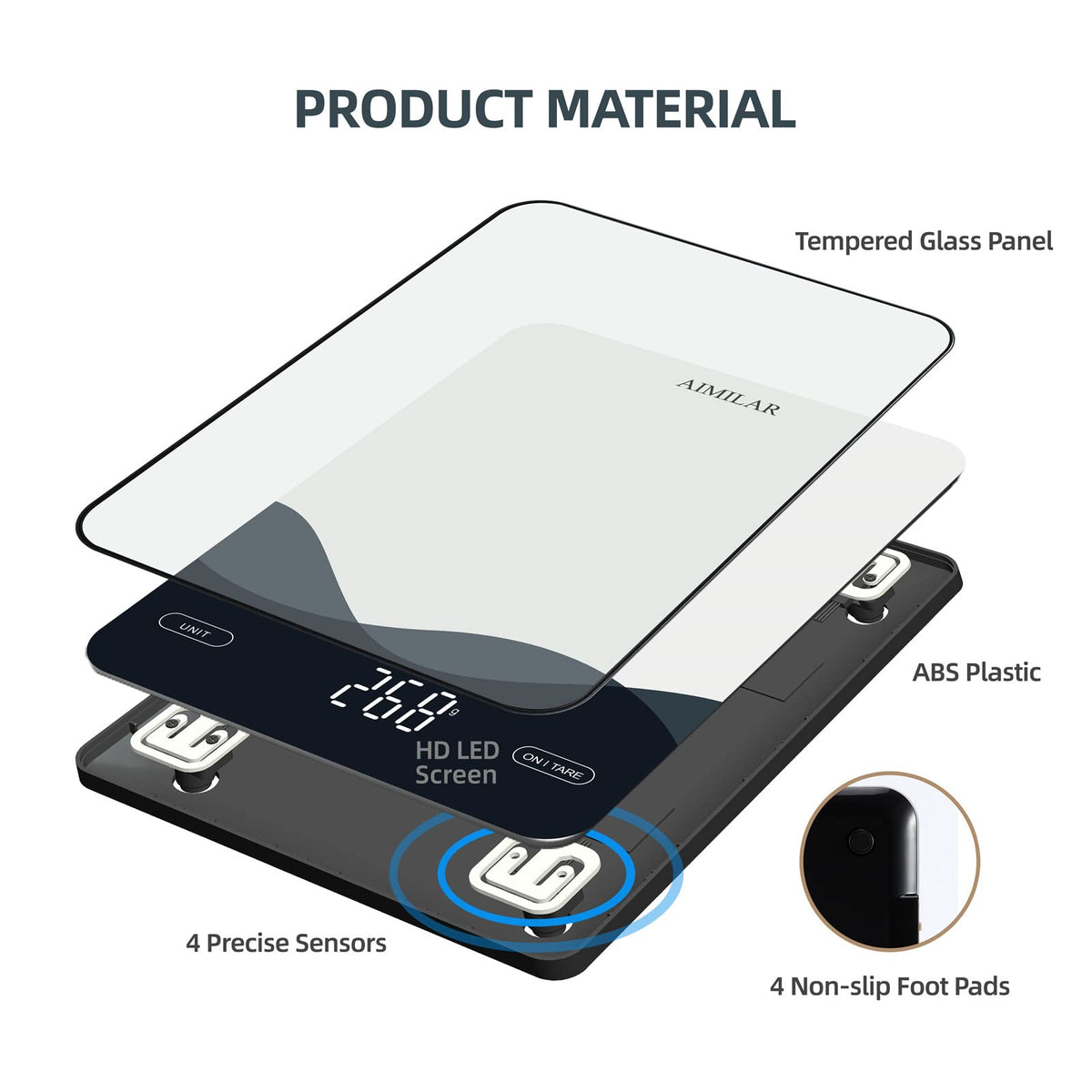 Aimilar USB-C charging cable included for fast recharging