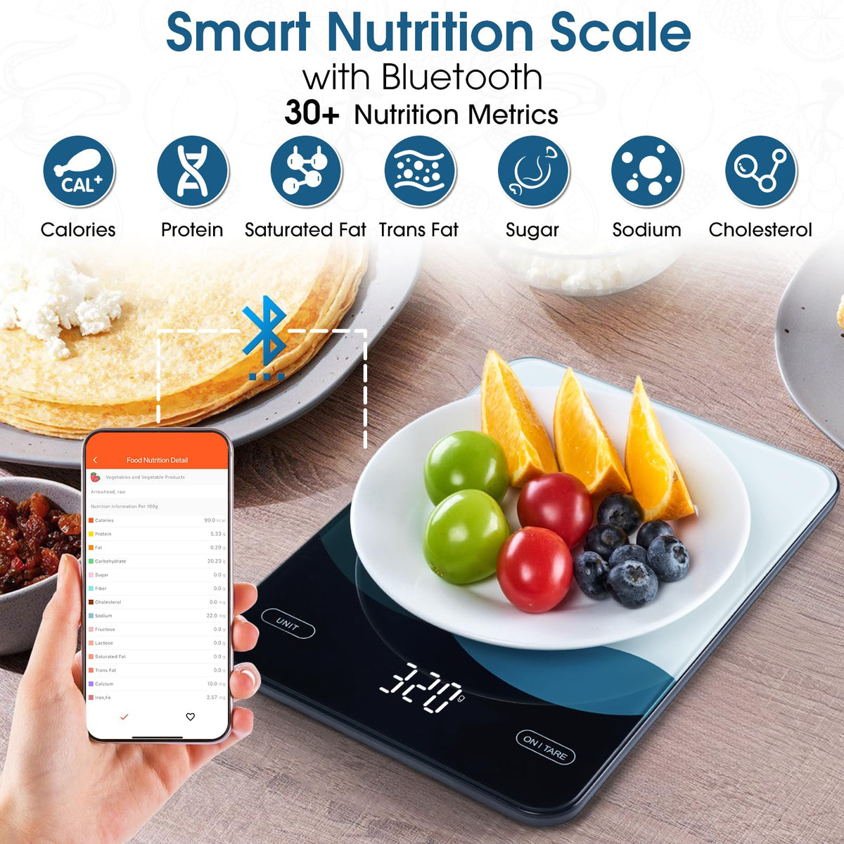 AIMILAR scale with front-view LED display for clear readings