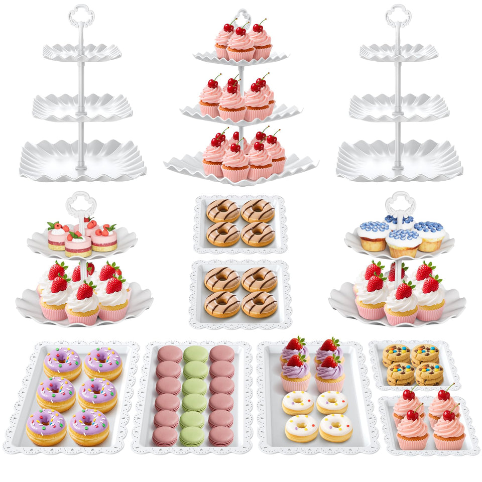 AIMSEAL 12-piece dessert display set elevates wedding and party dessert tables