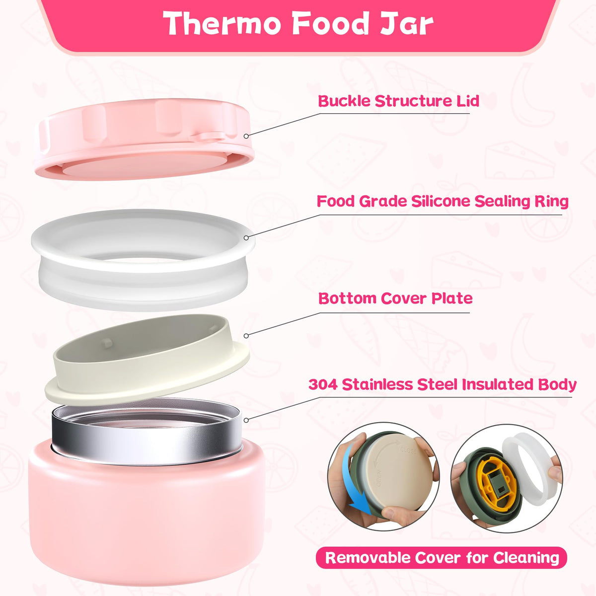 Aimsnk 8oz soup thermo demonstrates leak-resistant insulation for hot or cold soups